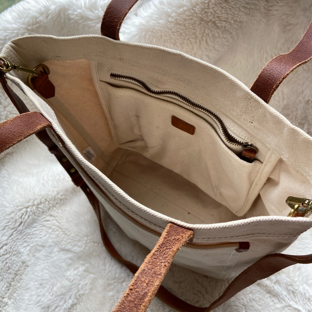 Madewell Canvas Transport Tote w/ Leather Straps
